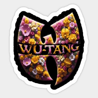 Wutang logo text  Flowers effect Sticker